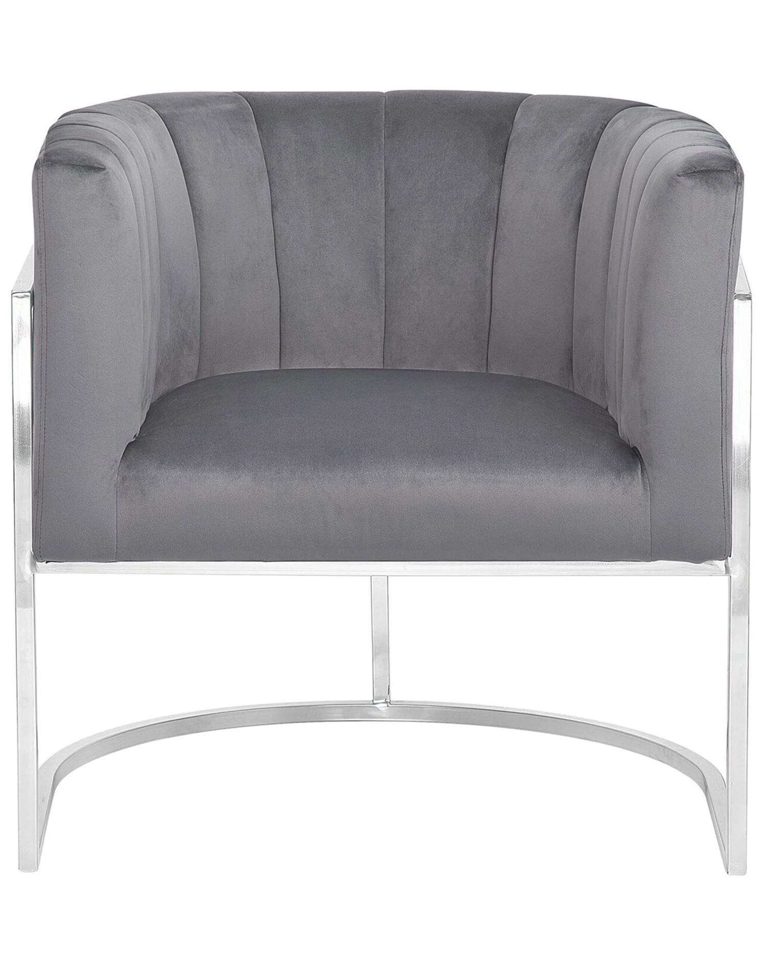 Velvet Armchair Grey LARVIK - Image 5