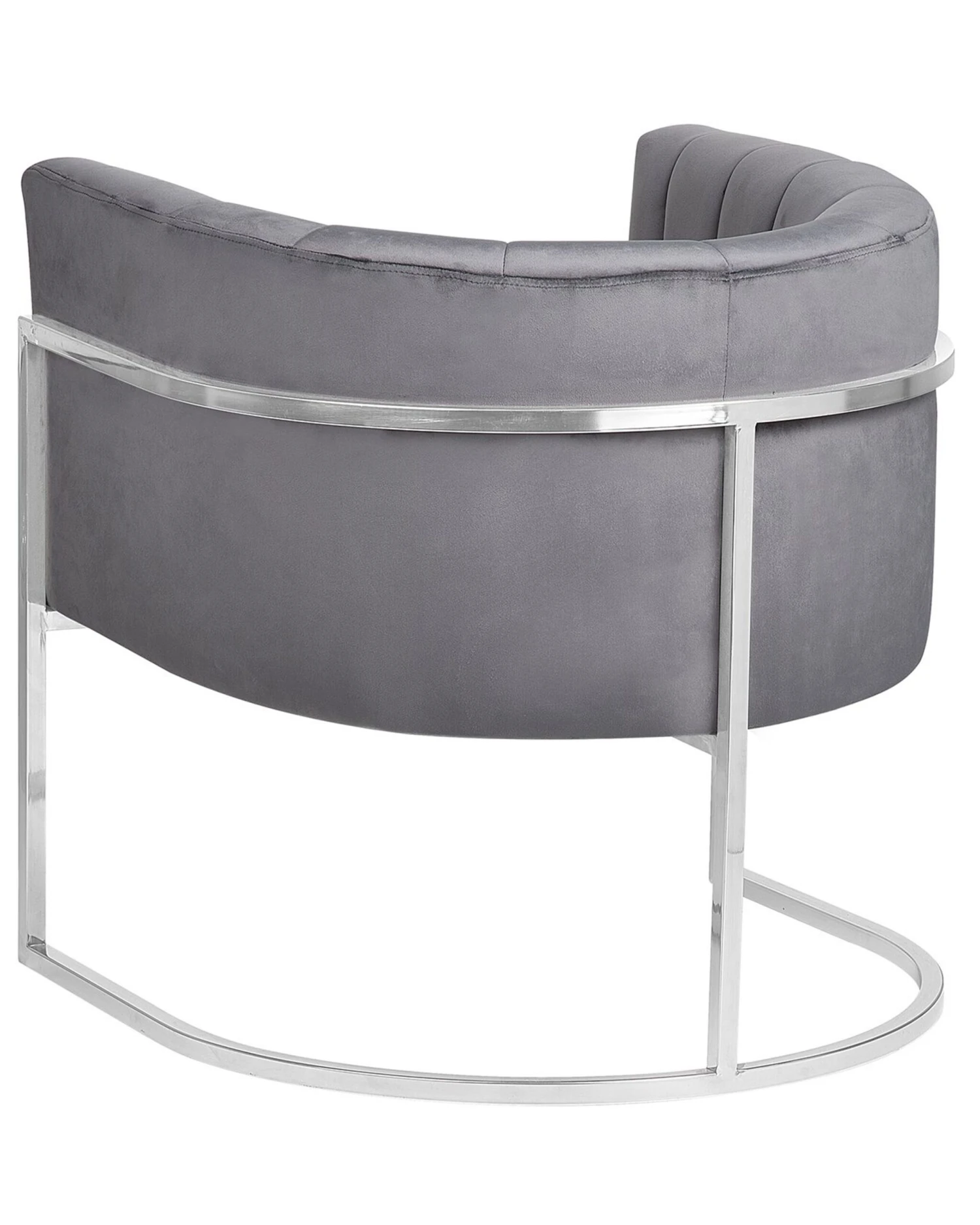 Velvet Armchair Grey LARVIK - Image 6