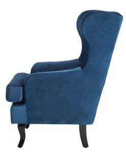 Velvet Fabric Wingback Chair Dark Blue ALTA -Home Furniture undef src sa picid 749407 type whitesh image