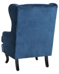 Velvet Fabric Wingback Chair Dark Blue ALTA -Home Furniture undef src sa picid 749408 type whitesh image