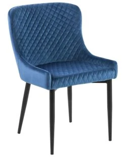 Set Of 2 Velvet Dining Chairs Blue SOLANO -Home Furniture undef src sa picid 752178 type whitesh image