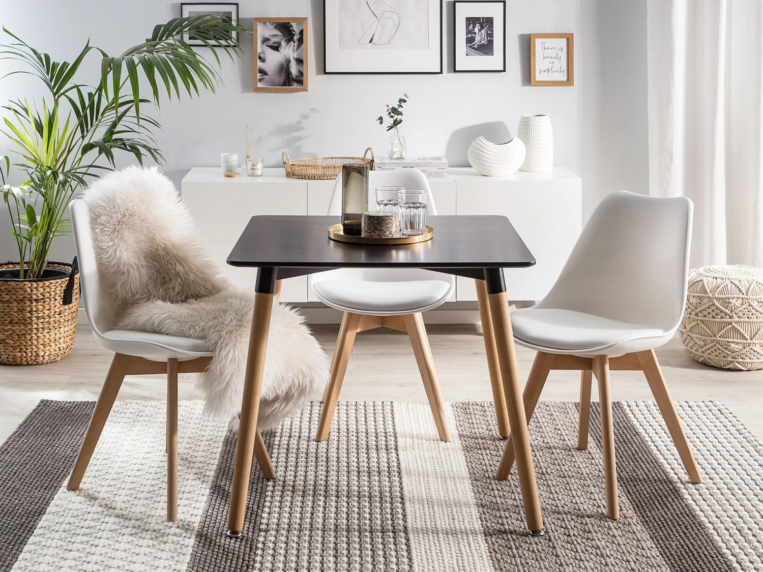 Dining Table 80 X 80 Cm Black BUSTO 5 Dining Table 80 X 80 Cm Black BUSTO - Image 3