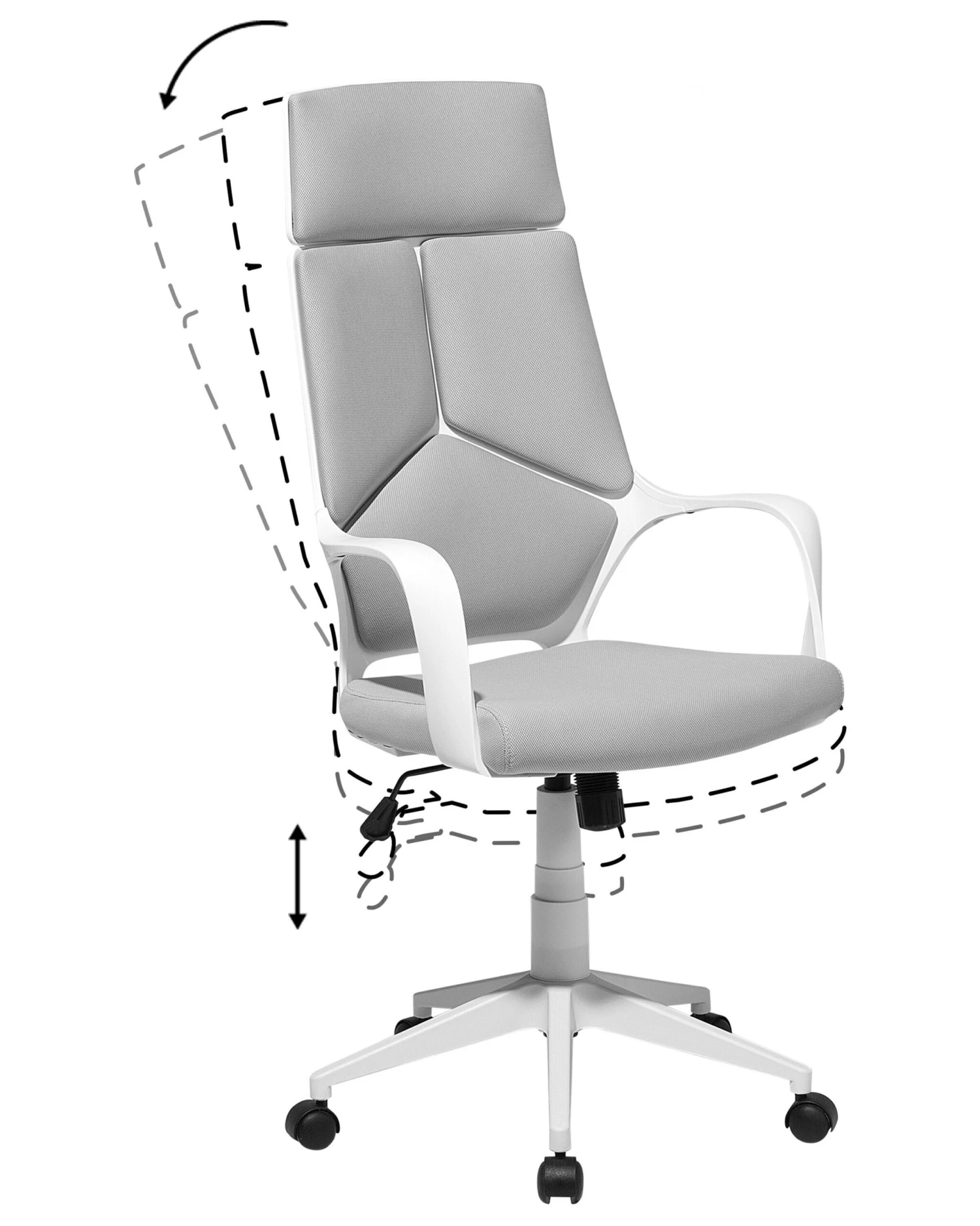 Swivel Office Chair Grey And White DELIGHT 9 Swivel Office Chair Grey And White DELIGHT - Image 7