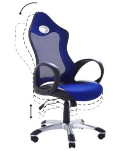 Swivel Office Chair Navy Blue ICHAIR -Home Furniture undef src sa picid 754947 type whitesh image