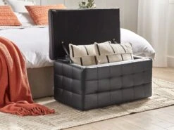 Faux Leather Storage Ottoman Black MICHIGAN -Home Furniture undef src sa picid 756928 type whitesh image
