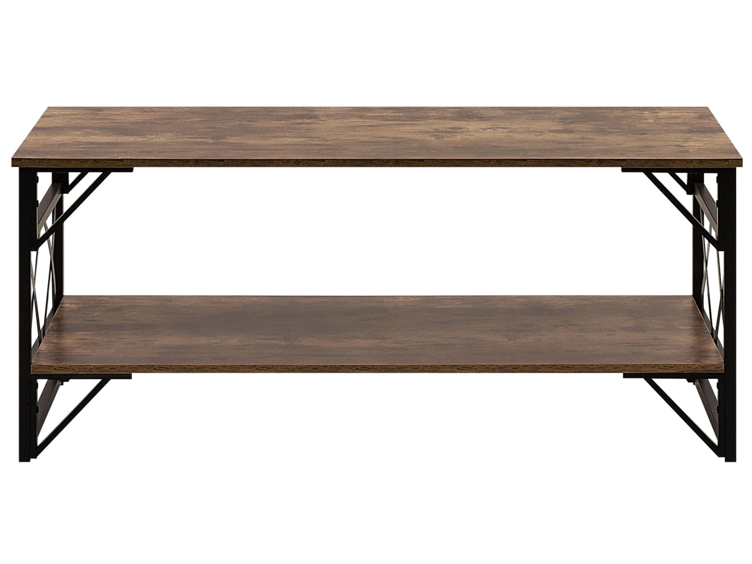Coffee Table With Shelf Dark Wood With Black BOLTON - Image 4