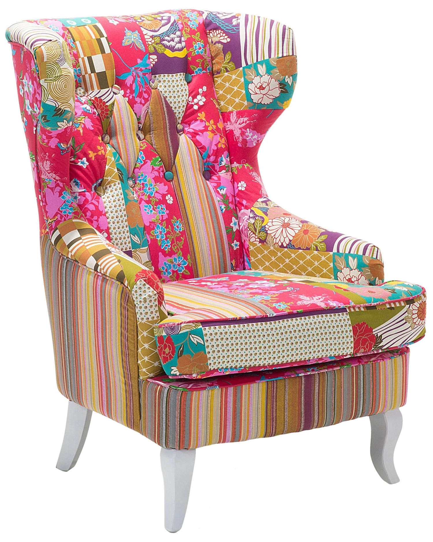 Patchwork Fabric Armchair Multicolour MOLDE
