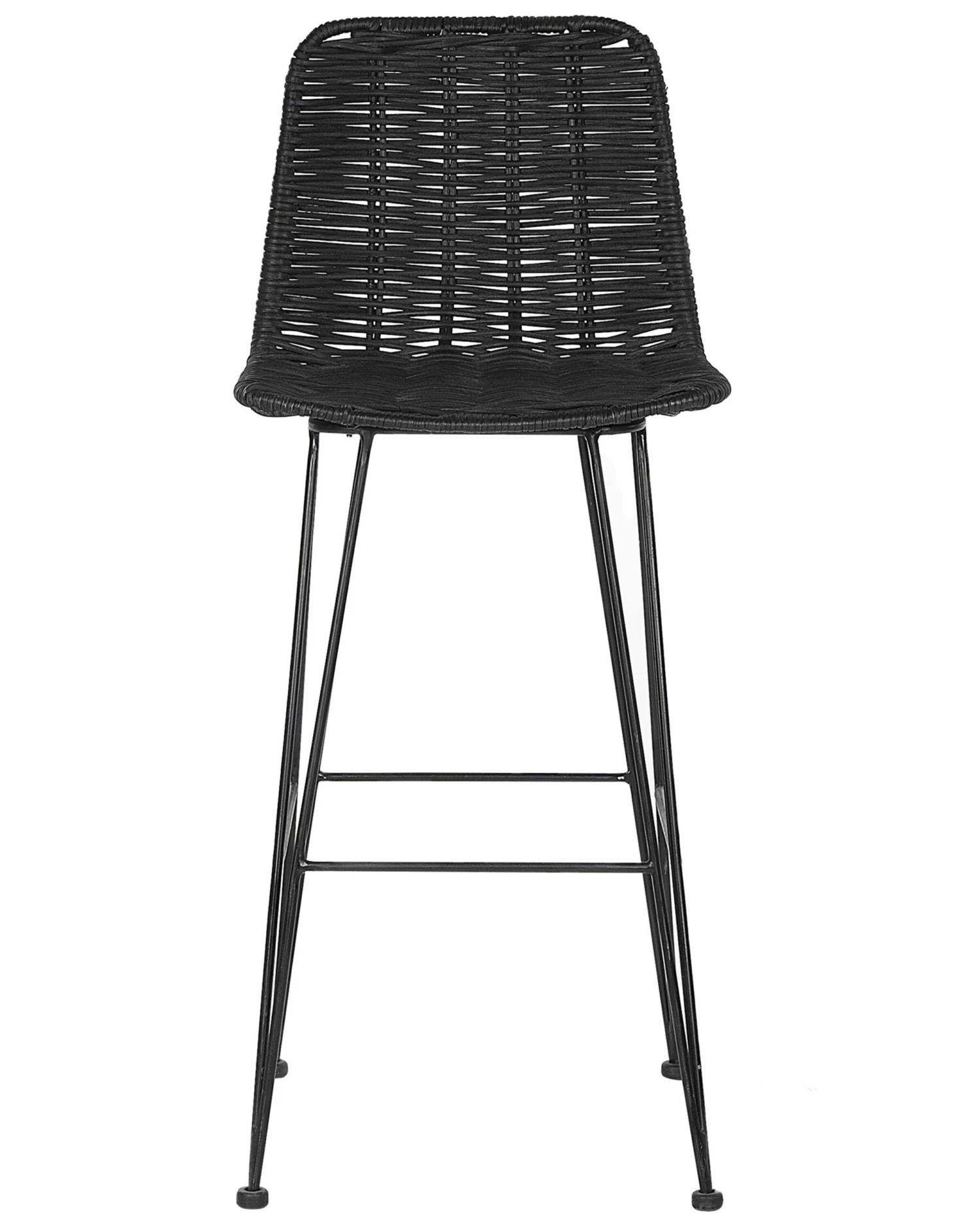 Set Of 2 Rattan Bar Chairs Black CASSITA - Image 5