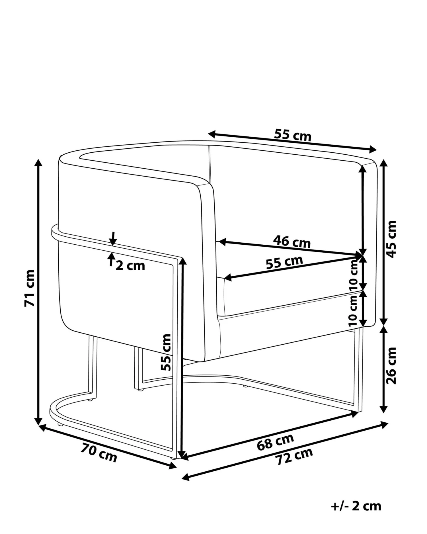 Velvet Armchair Dark Blue SIRKKA - Image 9