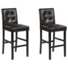 Set Of 2 Bar Chairs Faux Leather Brown MADISON