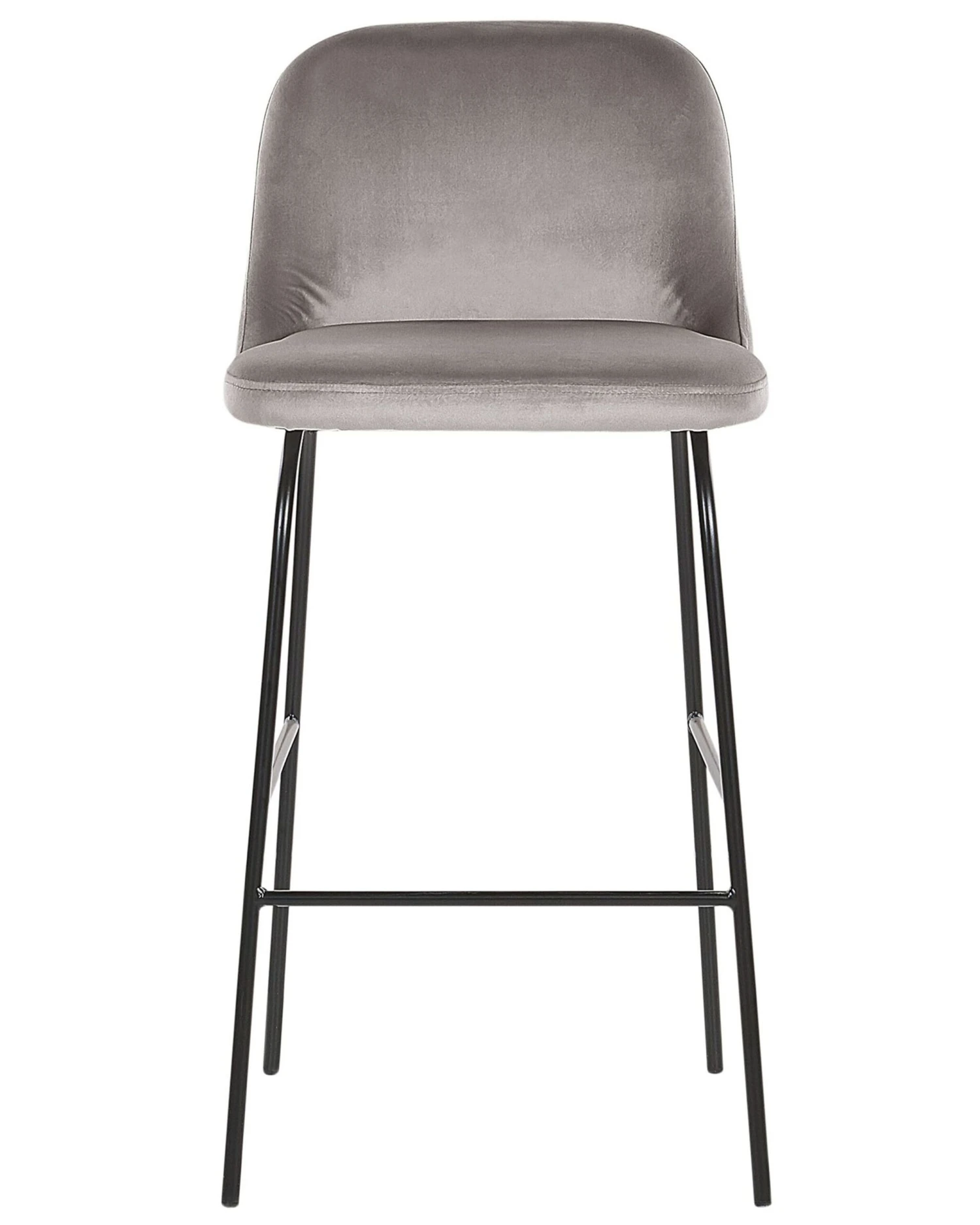 Set Of 2 Velvet Bar Chairs Grey NEKOMA - Image 4
