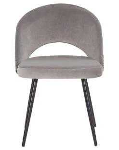 Set Of 2 Velvet Dining Chairs Grey VIVIAN -Home Furniture undef src sa picid 774144 type whitesh image