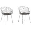 Set Of 2 Metal Accent Chairs Silver HOBACK