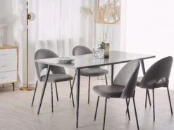 Set Of 2 Velvet Dining Chairs Grey COVELO 14 Set Of 2 Velvet Dining Chairs Grey COVELO -Home Furniture undef src sa picid 775911 type color image