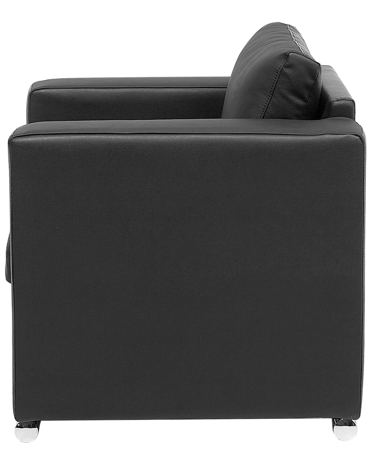 Leather Armchair Black HELSINKI - Image 5