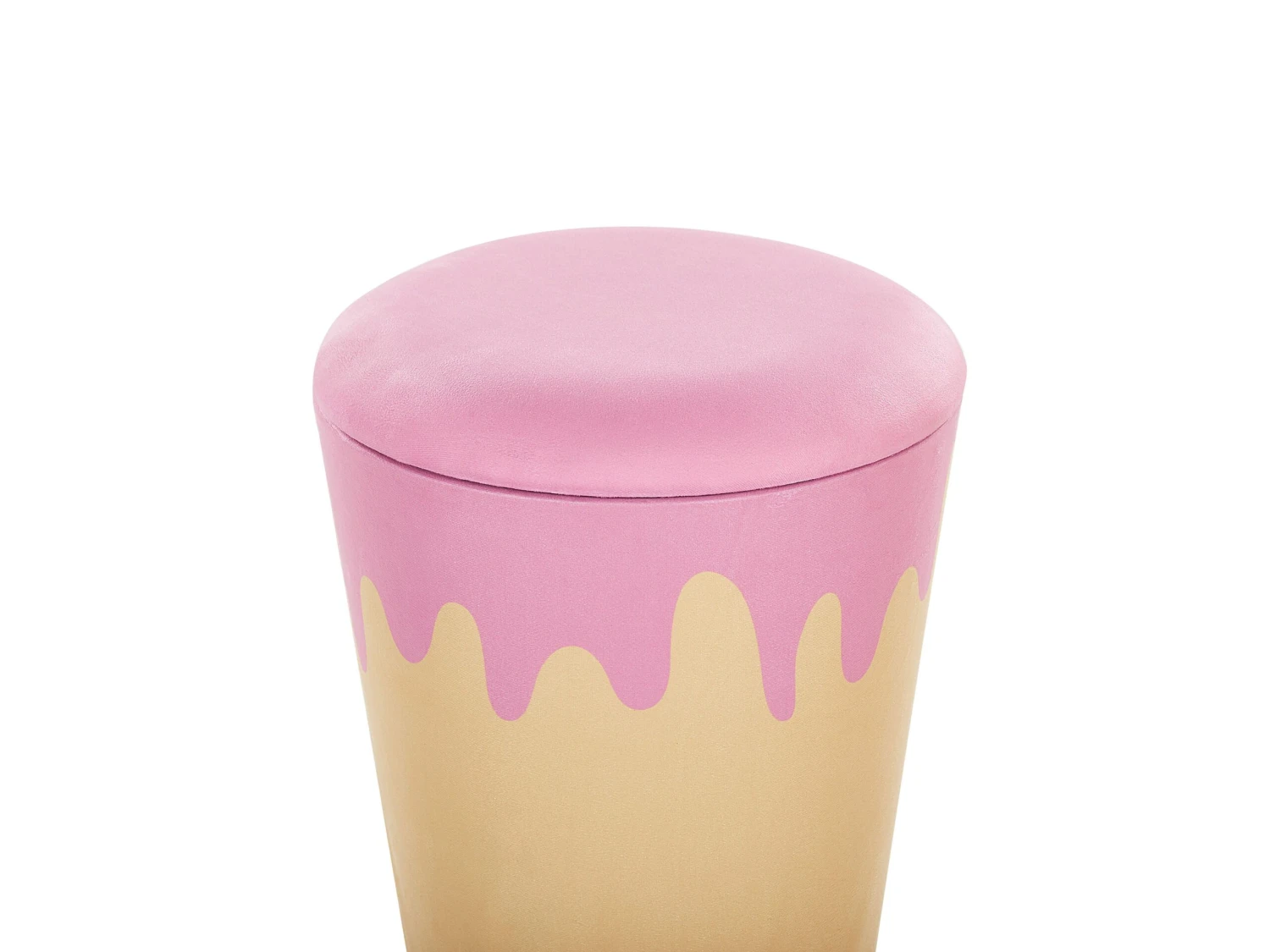 Kids Pouffe With Storage Beige And Pink MOUSEE - Image 4