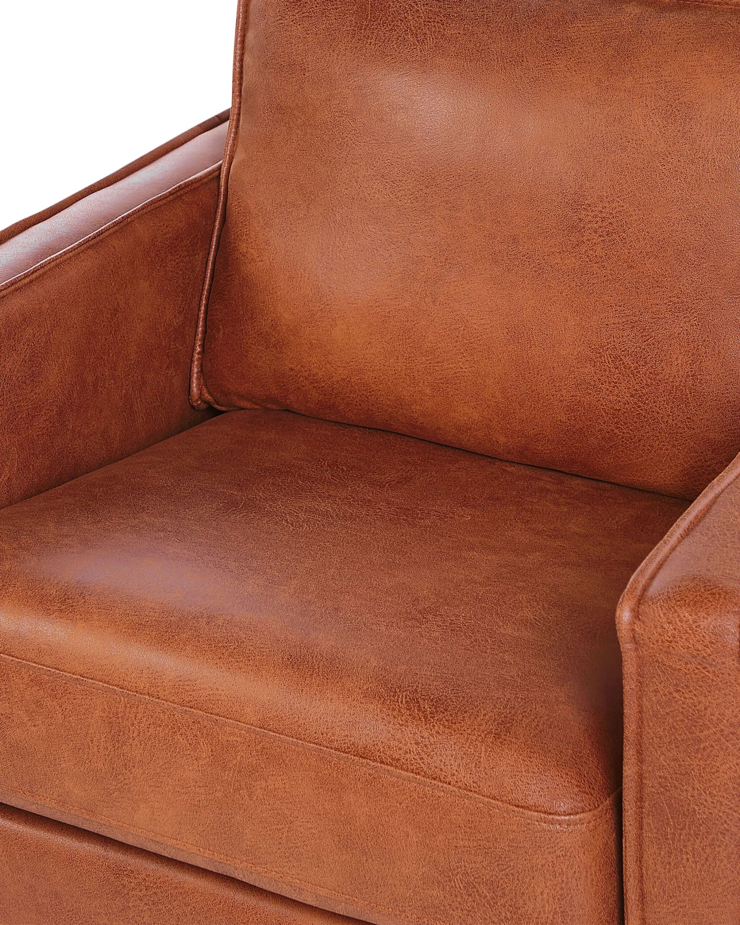 Faux Leather Armchair Golden Brown VIND - Image 5