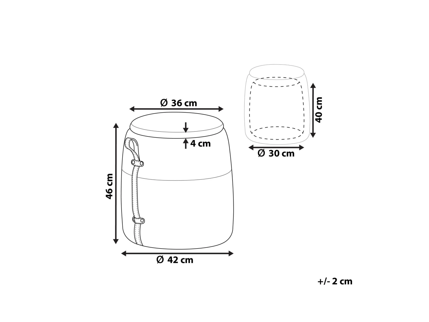 Kids Pouffe With Storage Yellow RUBY - Image 6