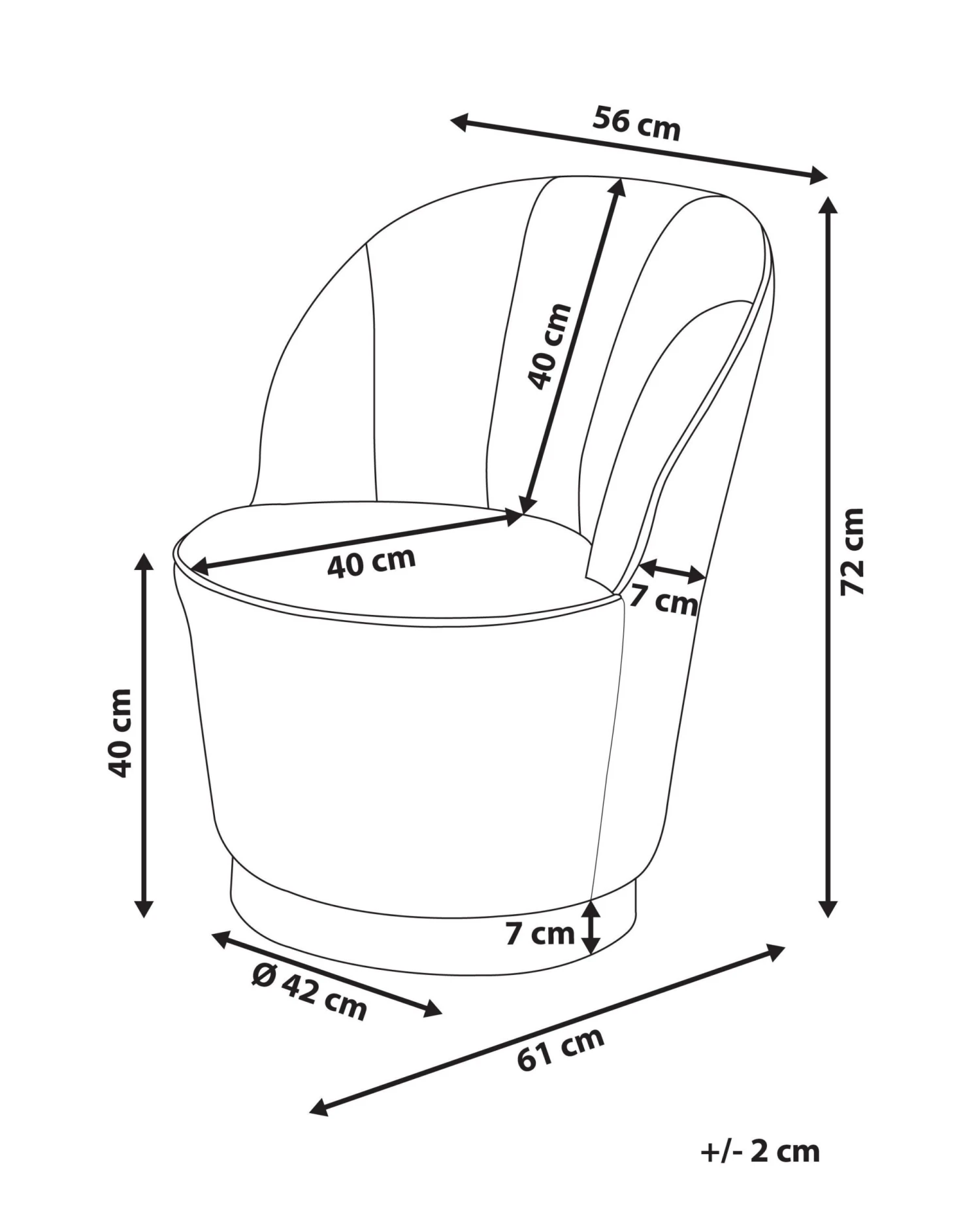 Velvet Armchair Black ALBY - Image 8
