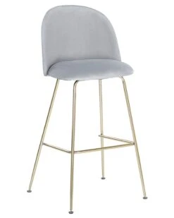 Set Of 2 Velvet Bar Chairs Grey ARCOLA -Home Furniture undef src sa picid 781134 type whitesh image