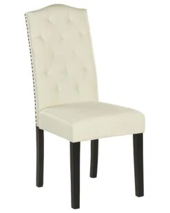 Set Of 2 Fabric Dining Chairs Cream SHIRLEY -Home Furniture undef src sa picid 781781 type whitesh image