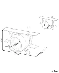 Iron Table Clock Airplane Silver STANS -Home Furniture undef src sa picid 785209 type whitesh image