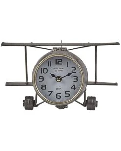 Iron Table Clock Airplane Silver STANS -Home Furniture undef src sa picid 785211 type whitesh image