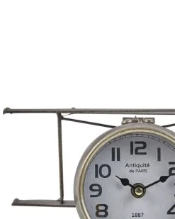 Iron Table Clock Airplane Silver STANS -Home Furniture undef src sa picid 785213 type whitesh image