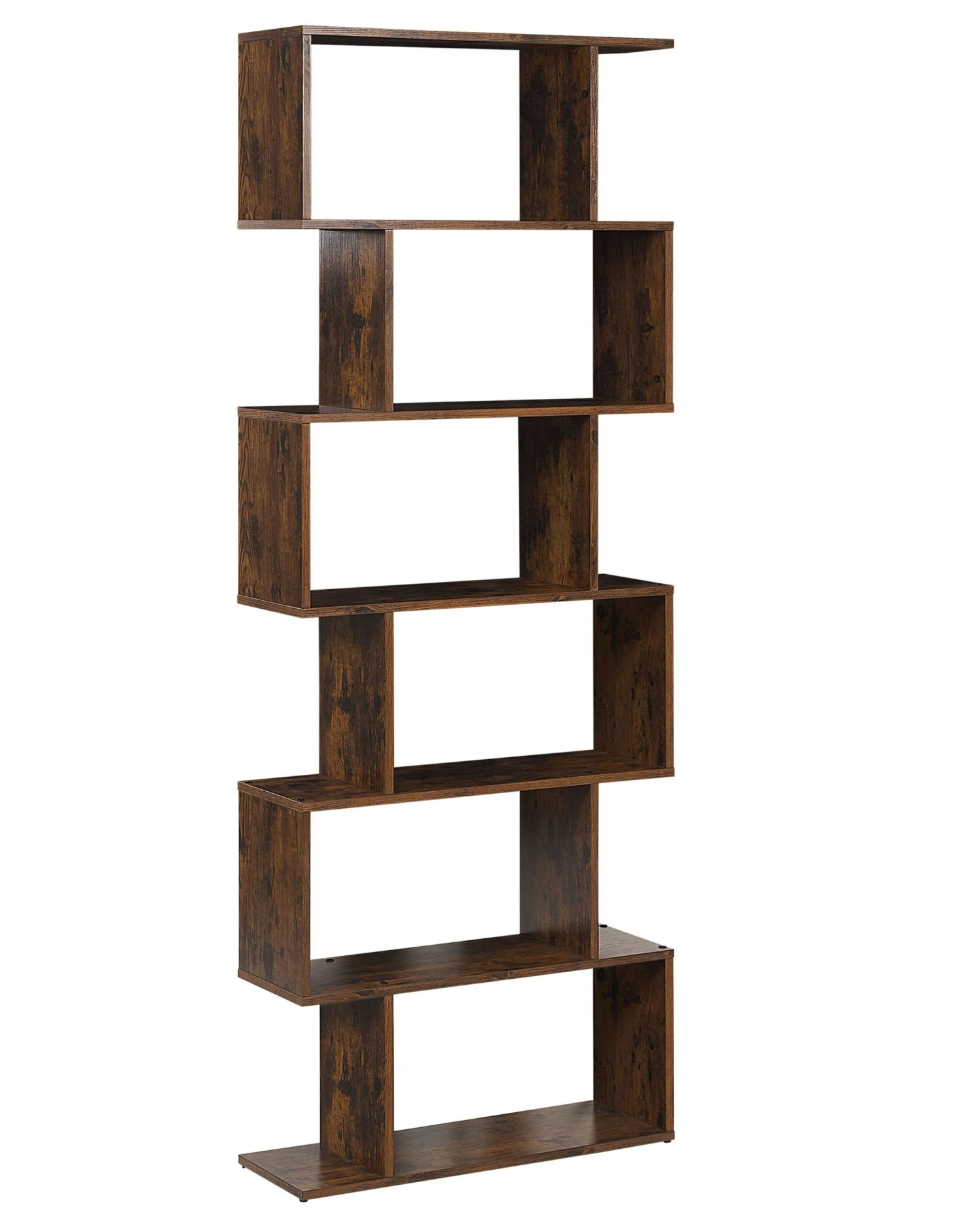 6 Tier Bookshelf Dark Wood VALDOSA