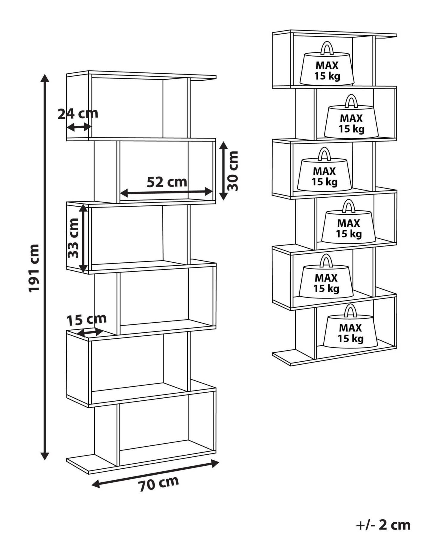 6 Tier Bookshelf Dark Wood VALDOSA 10 6 Tier Bookshelf Dark Wood VALDOSA - Image 8