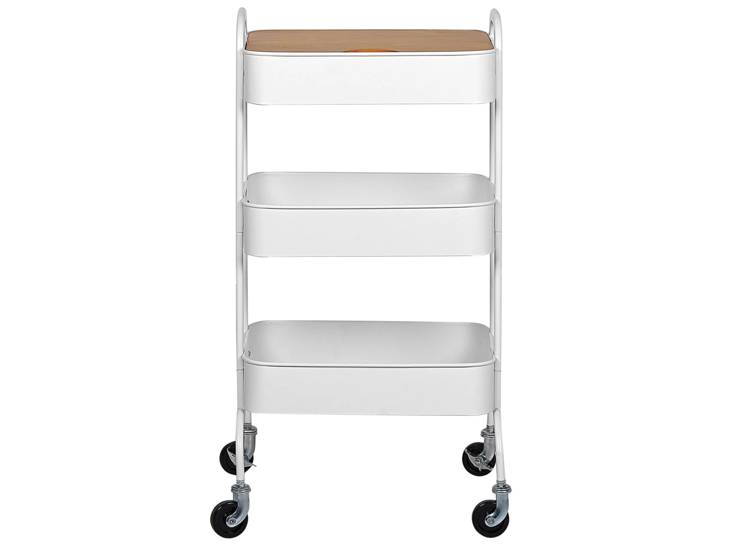 Metal 3 Tier Kitchen Trolley White LUCCA - Image 4