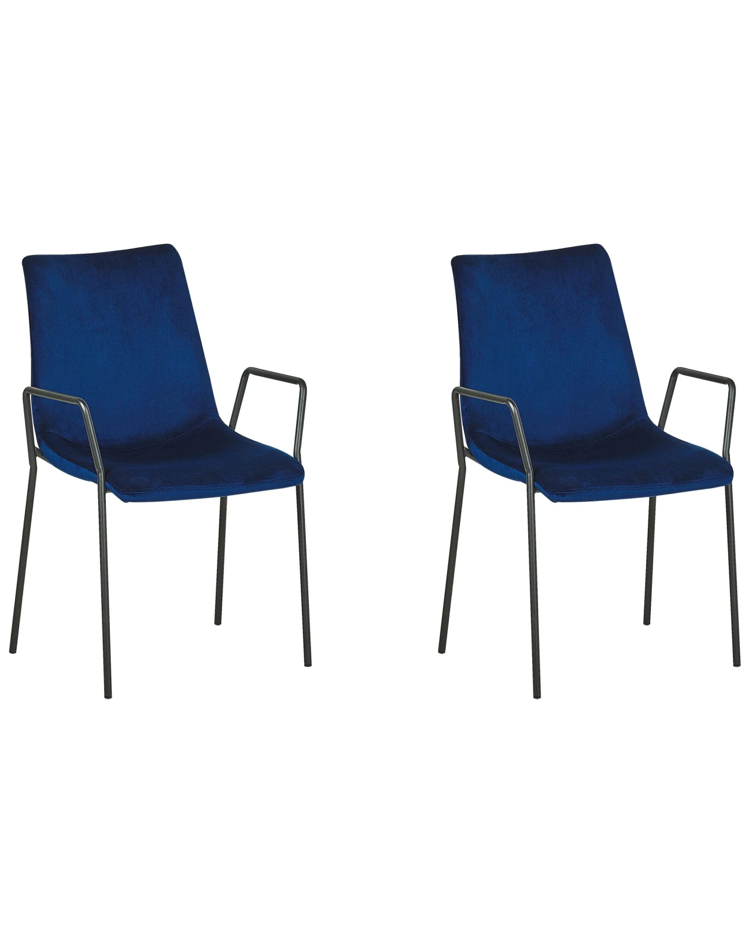 Set Of 2 Velvet Dining Chairs Dark Blue JEFFERSON 3 Set Of 2 Velvet Dining Chairs Dark Blue JEFFERSON