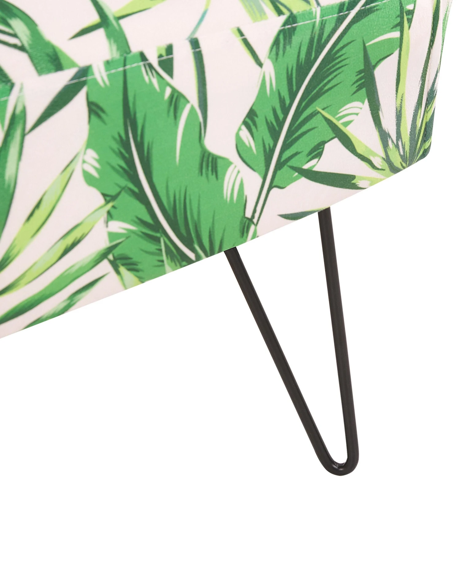 Armchair Leaf Pattern White With Green RIBE - Image 6