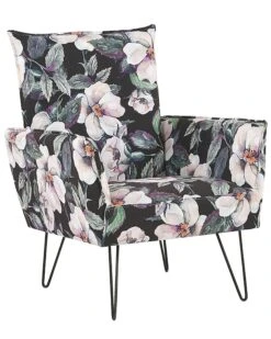 Armchair Floral Pattern Black RIBE
