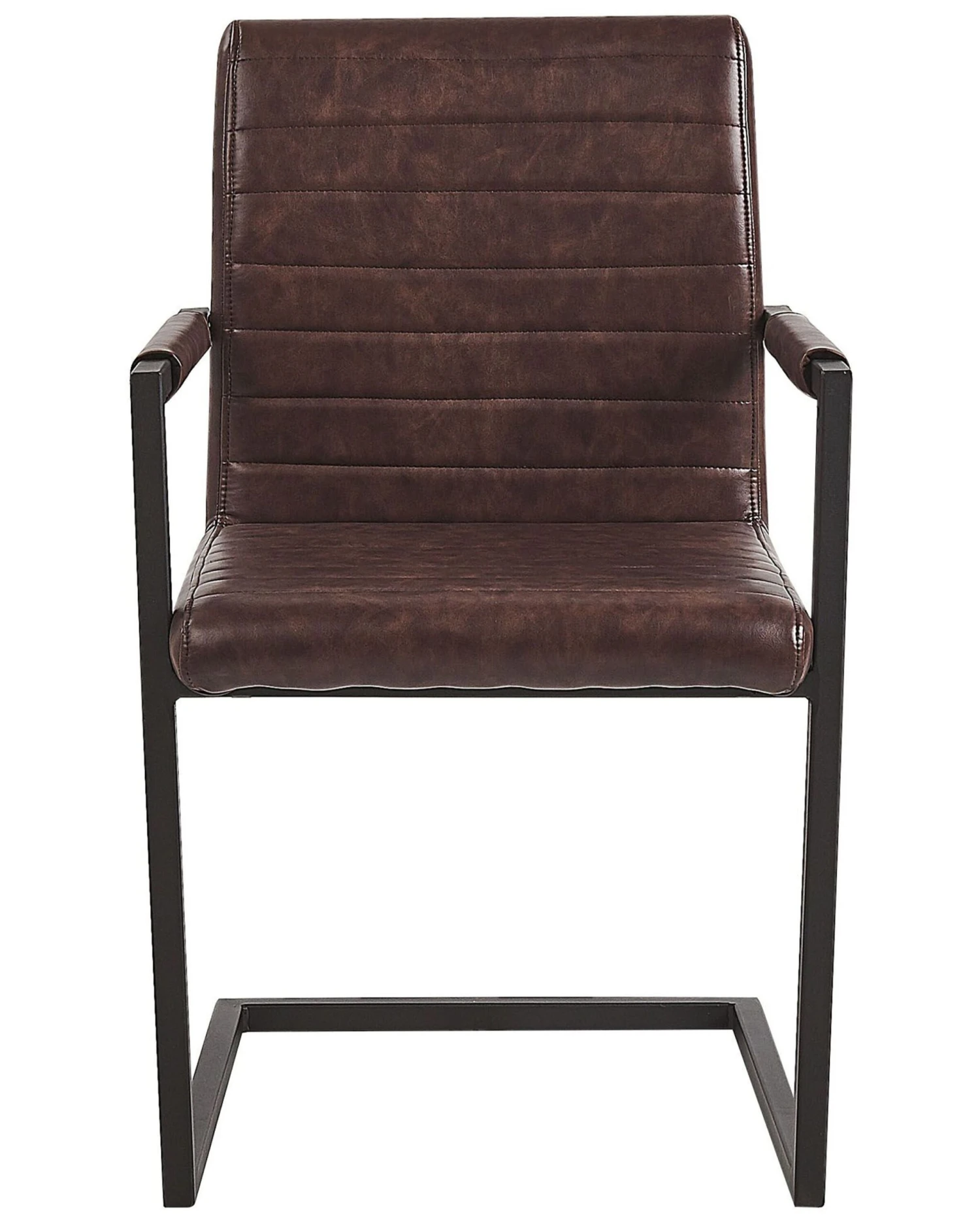 Set Of 2 Faux Leather Dining Chairs Brown BUFORD - Image 3