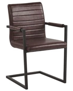 Set Of 2 Faux Leather Dining Chairs Brown BUFORD -Home Furniture undef src sa picid 790090 type whitesh image