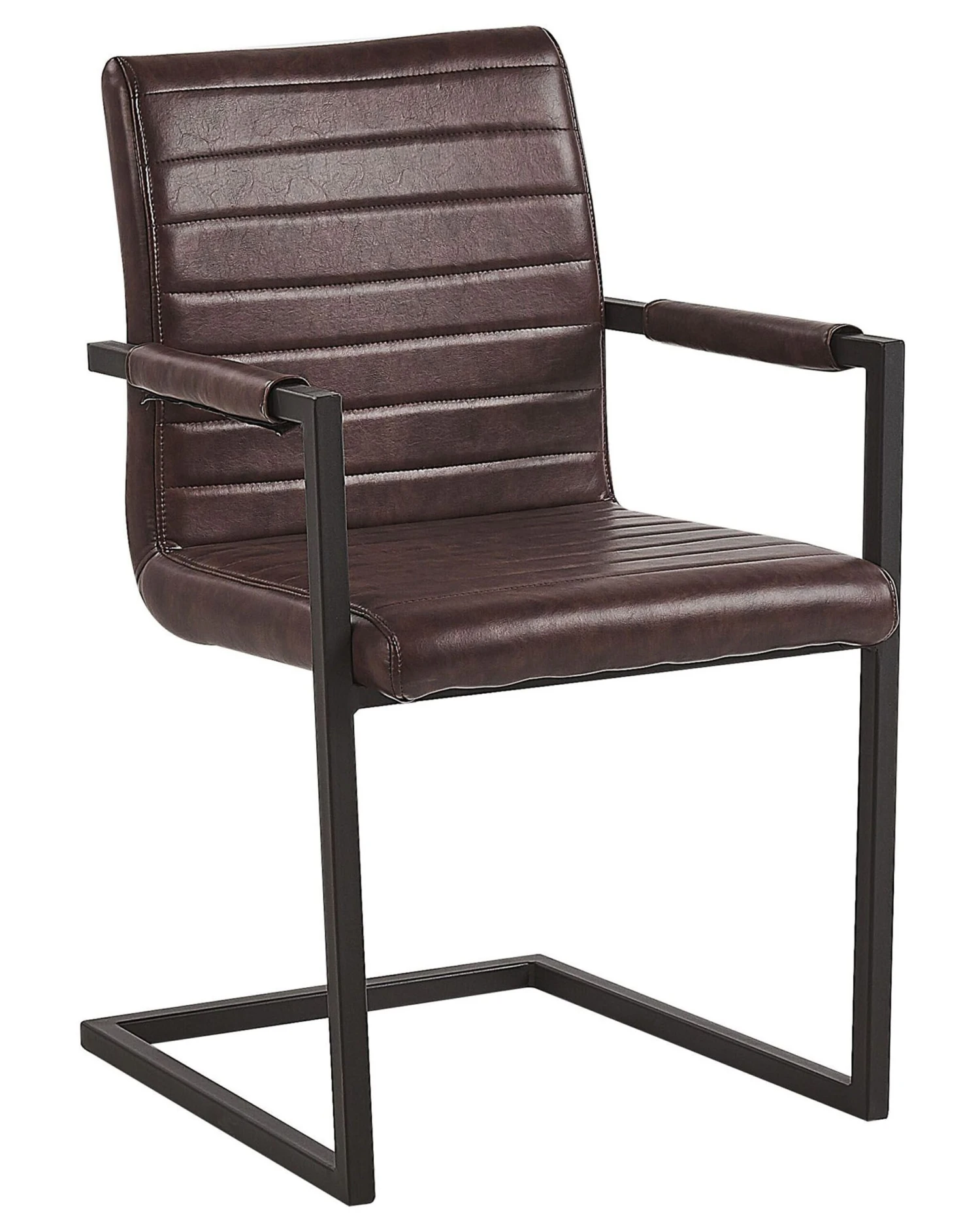 Set Of 2 Faux Leather Dining Chairs Brown BUFORD - Image 4