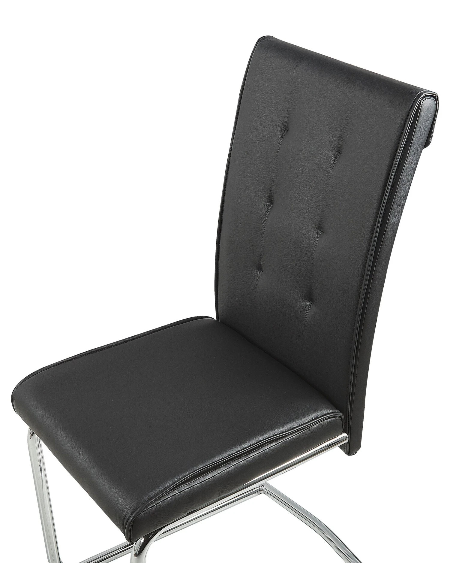 Set Of 2 Faux Leather Dining Chairs Black ROVARD 8 Set Of 2 Faux Leather Dining Chairs Black ROVARD - Image 6