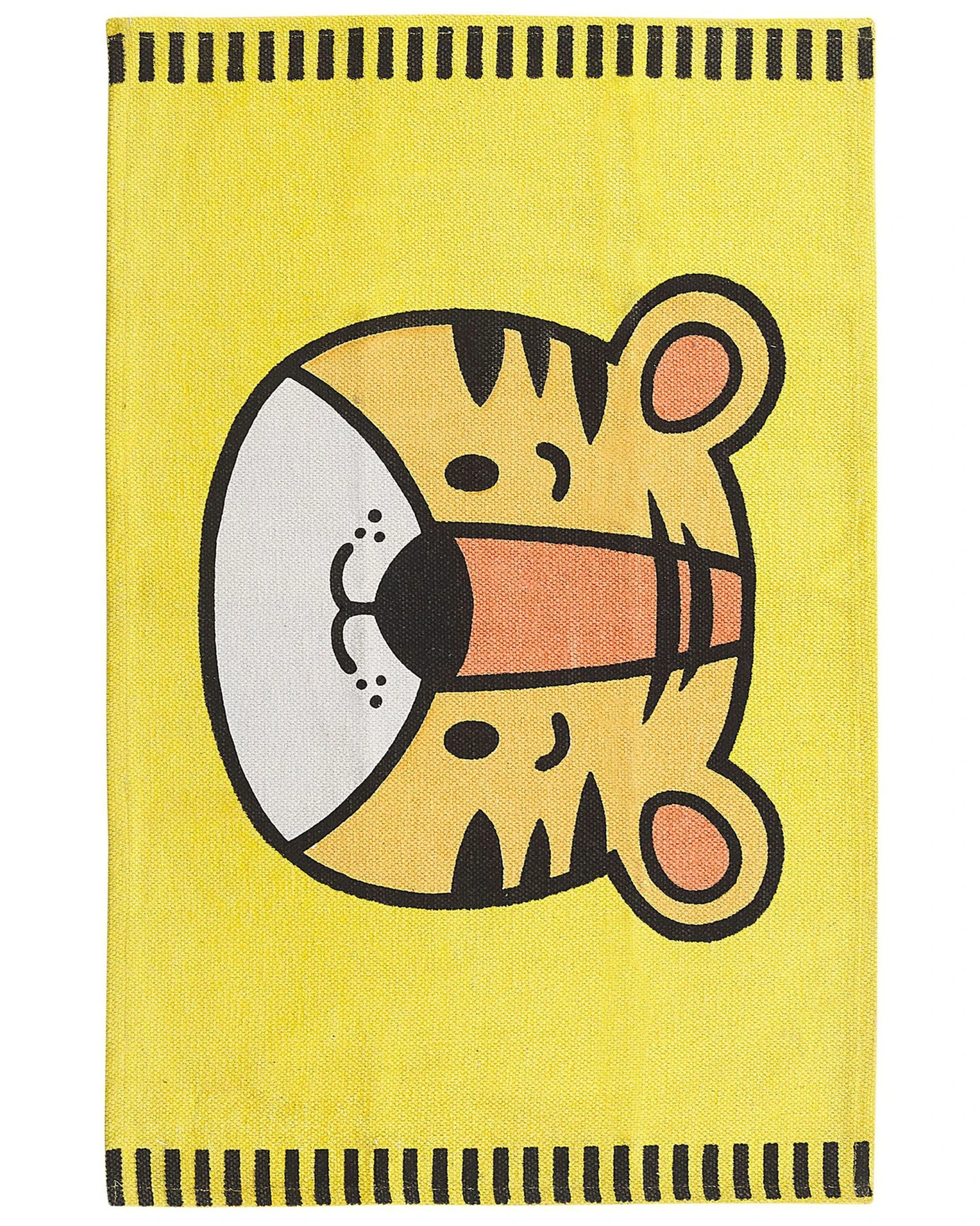 Cotton Kids Rug Tiger Print 60 X 90 Cm Yellow RANCHI
