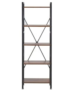5 Tier Bookcase Dark Wood DALE -Home Furniture undef src sa picid 791550 type whitesh image