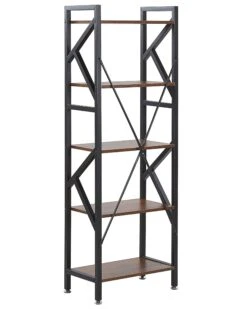 5 Tier Bookcase Dark Wood DALE -Home Furniture undef src sa picid 791551 type whitesh image