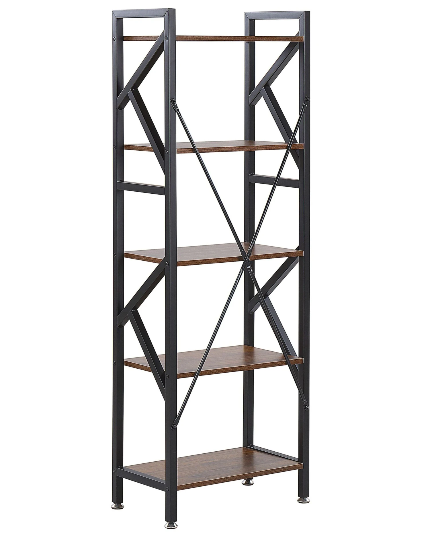 5 Tier Bookcase Dark Wood DALE - Image 4