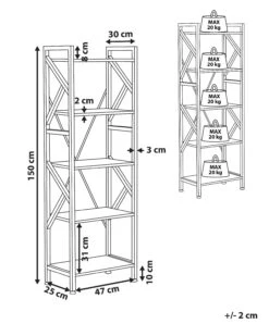 5 Tier Bookcase Dark Wood DALE -Home Furniture undef src sa picid 791555 type whitesh image