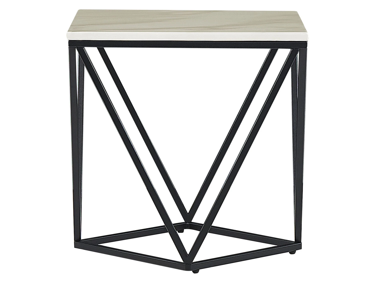 Side Table Marble Effect Beige And Black MALIBU - Image 4