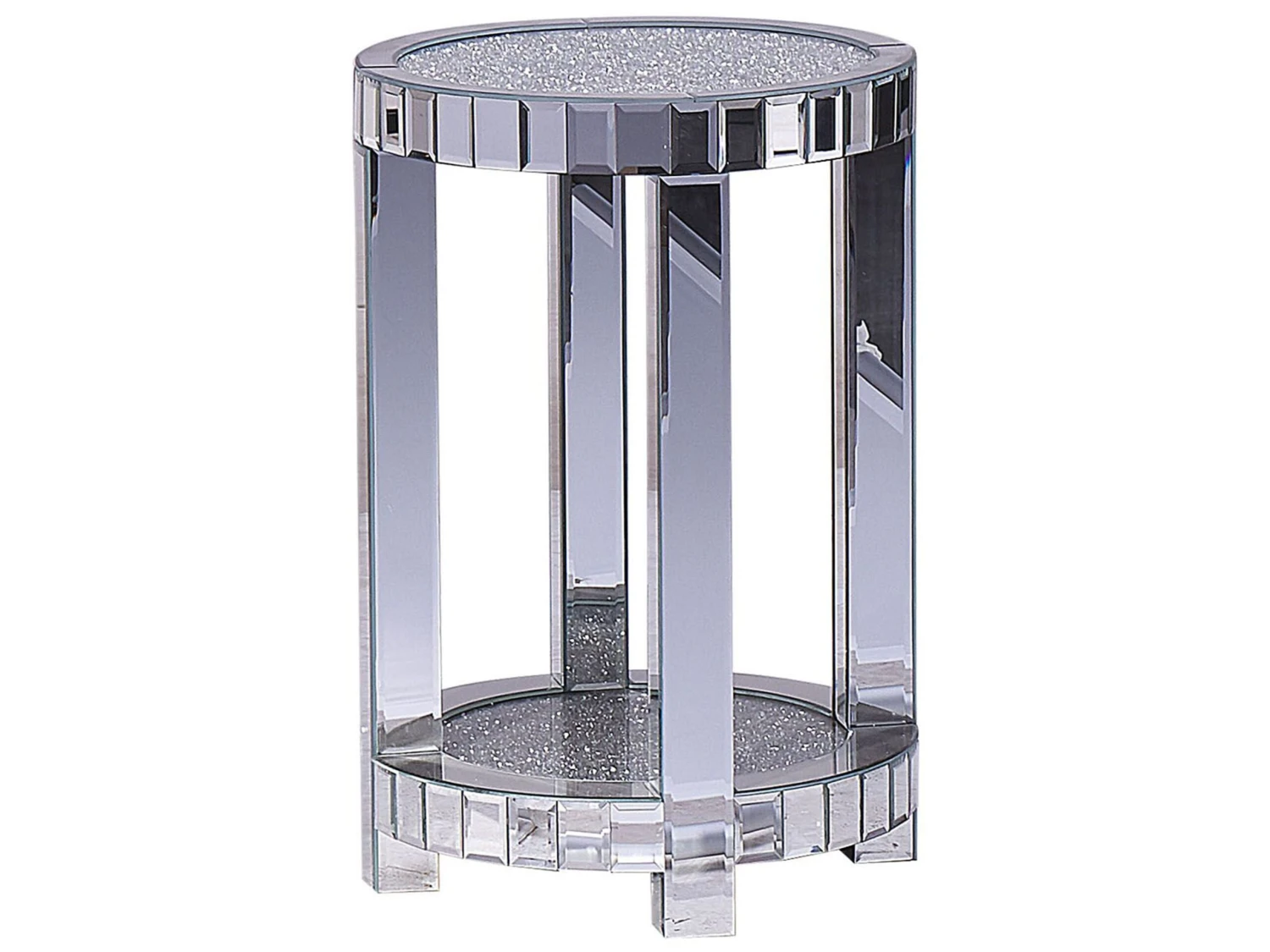 Mirrored Side Table Silver APREY 3 Mirrored Side Table Silver APREY
