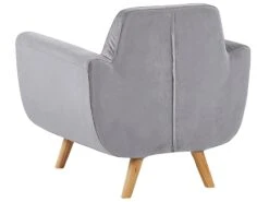 Velvet Armchair With Removable Cover Grey BERNES -Home Furniture undef src sa picid 792664 type whitesh image