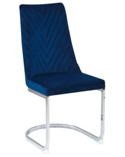 Set Of 2 Velvet Dining Chairs Navy Blue ALTOONA -Home Furniture undef src sa picid 795769 type whitesh image