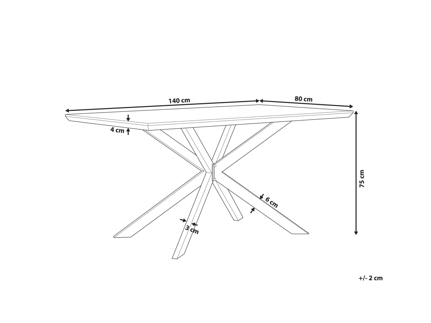 Dining Table 140 X 80 Cm Dark Wood With Black SPECTRA - Image 8