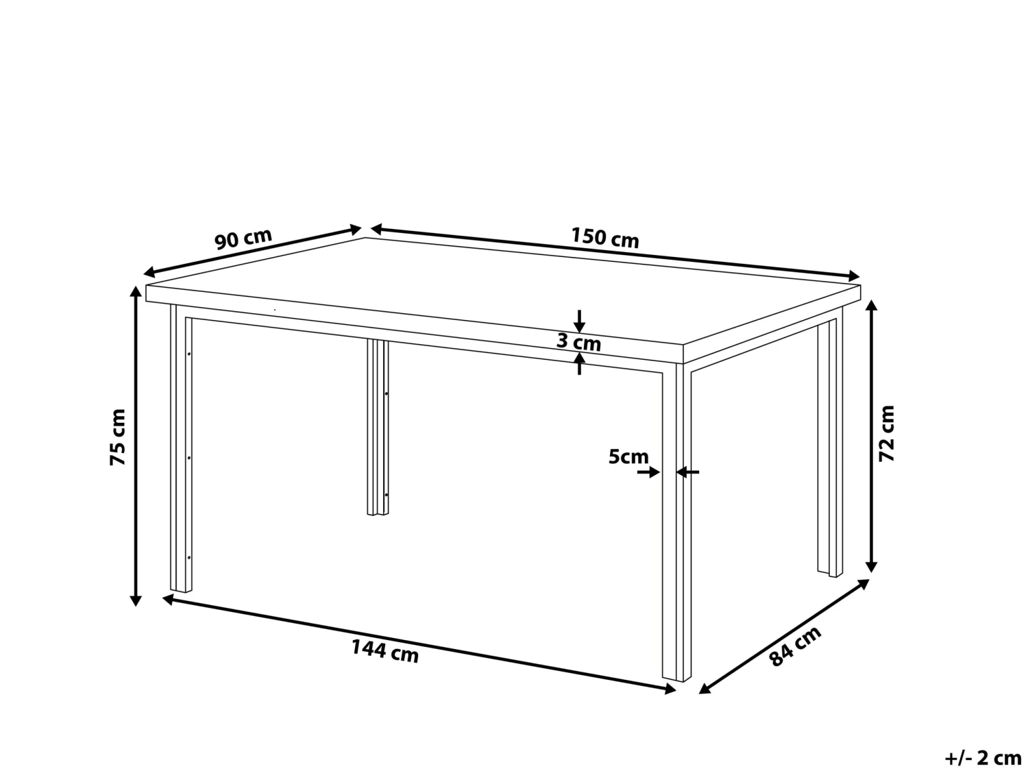 Dining Table 150 X 90 Cm Dark Wood LAREDO - Image 9