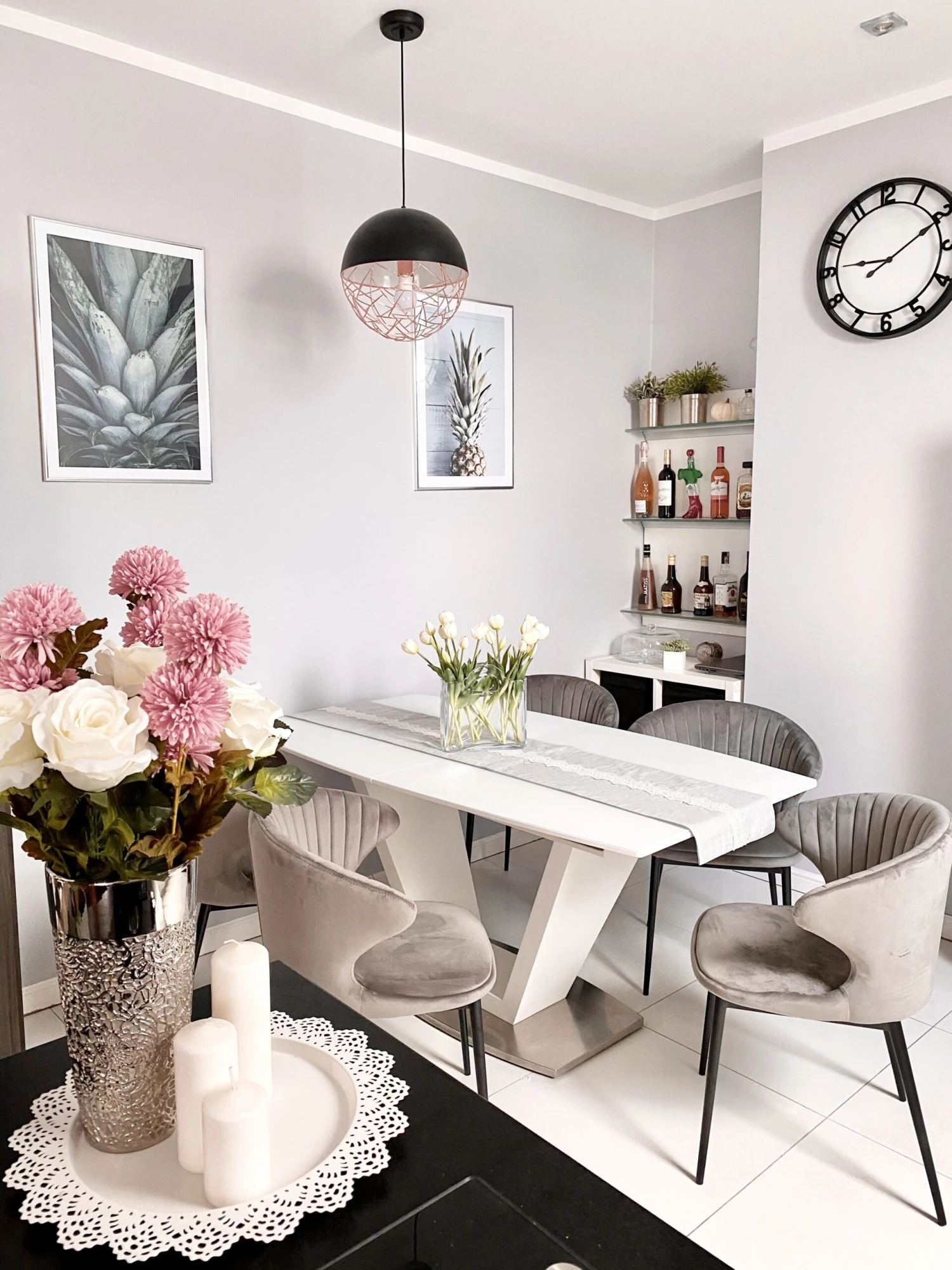 Set Of 2 Velvet Dining Chairs Grey AUGUSTA - Image 5